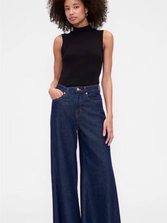 GAP Denim - GAP Wide-Leg Dark Blue Denim Jeans Superlight Palazzo